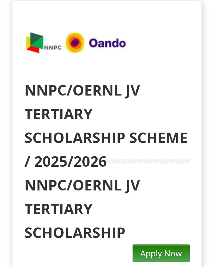 2025 NNPC/OANDO SCHOLARSHIP