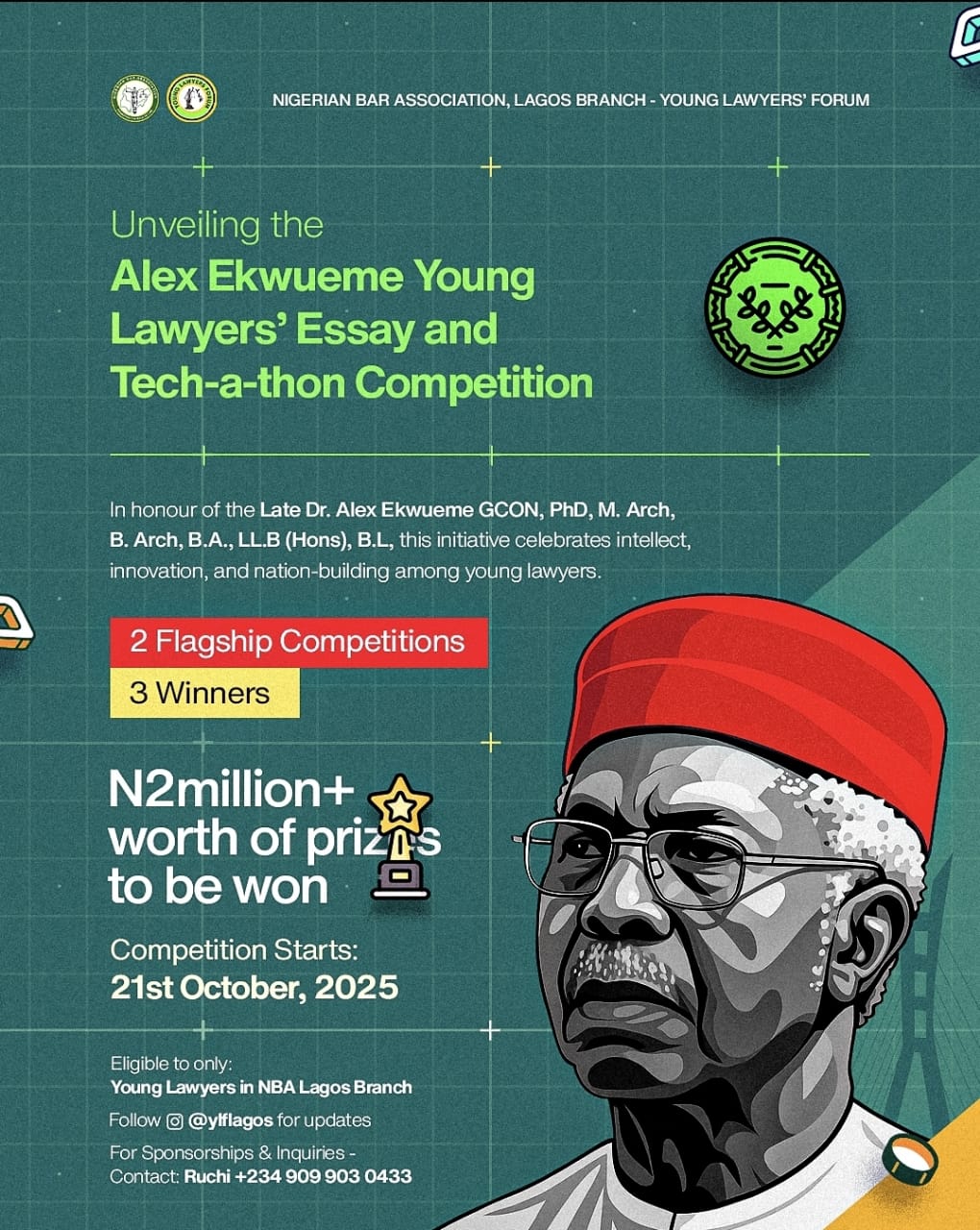 The Alex Ekwueme Young Lawyers’ Essay and Tech-a-thon Competition Kicks Off today, 21st October 2025!